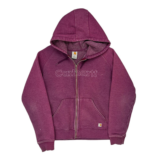 Carhartt Hoodie - Large Purple Cotton Blend