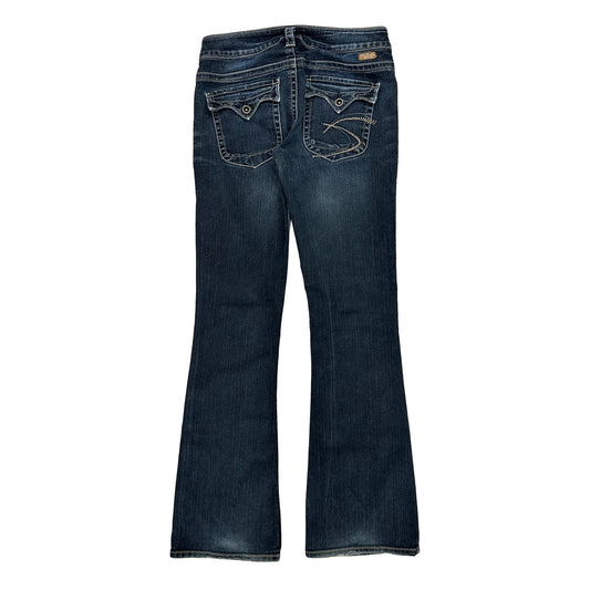 Silver Boot Cut Jeans - 27W UK 6 Dark Wash Denim