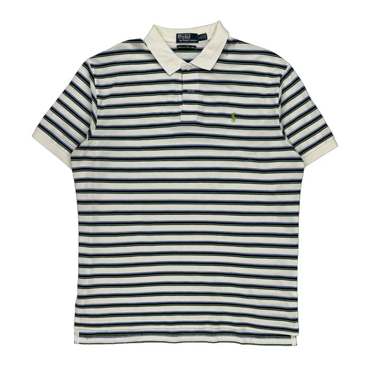 Polo By Ralph Lauren Striped Polo Shirt - XL Blue Cotton