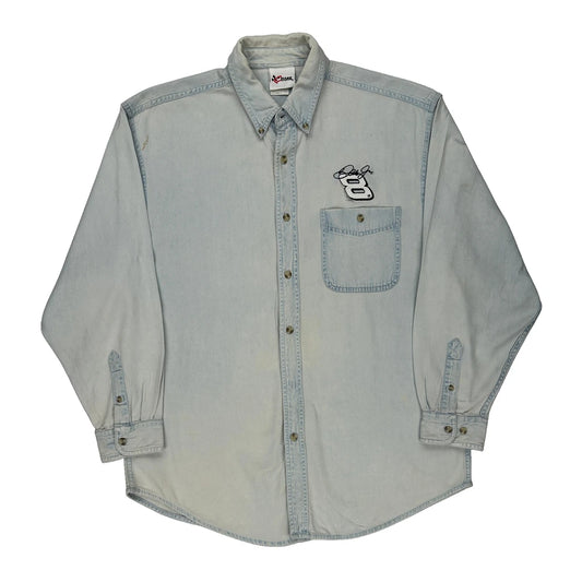 Dale Jr. Chase Authentics Nascar Denim Shirt - Large Light Wash Cotton