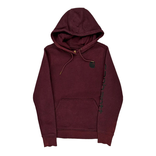 Carhartt Hoodie - XS Burgundy Cotton