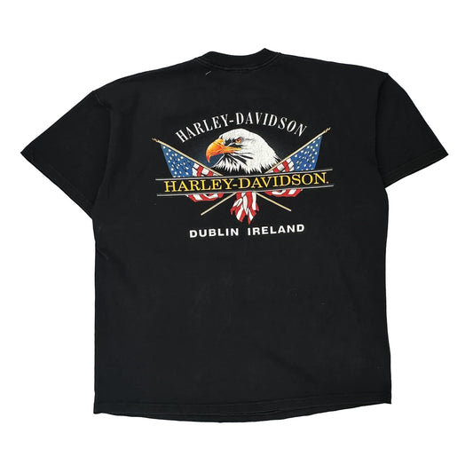 Dublin Ireland Harley Davidson Graphic T-Shirt - XL Black Cotton