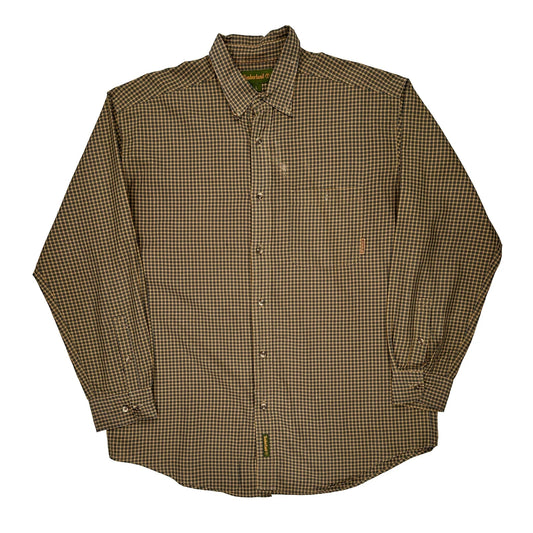 Timberland Checked Shirt - Large Brown Cotton Blend