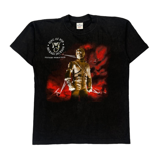 Michael Jackson History World Tour Pyramid 1996 Band T-Shirt - Large Black Cotton