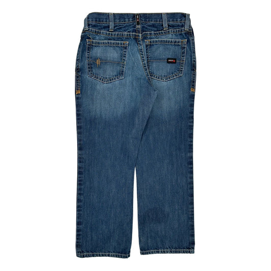 Low Rise Ariat Boot Cut Jeans - 35W 29L Blue Cotton
