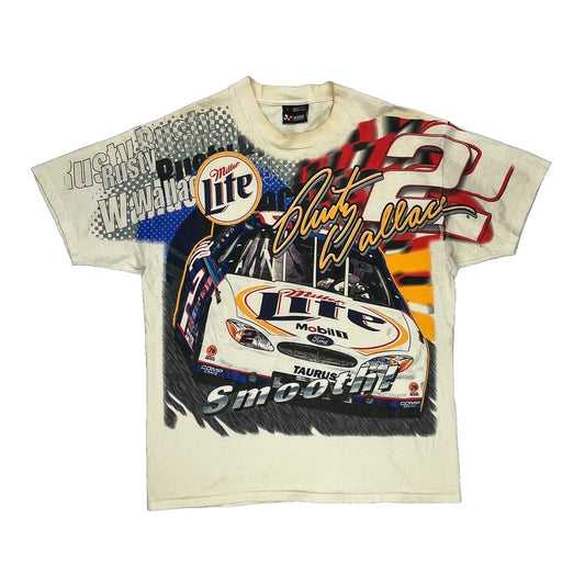 Rusty Wallace Chase Authentics Nascar T-Shirt - Large Cream Cotton