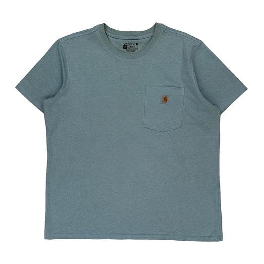 Carhartt T-Shirt - XL Blue Cotton Blend