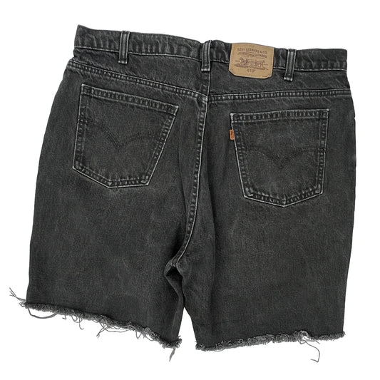 Levis Denim Shorts - 35W UK 16 Black Denim