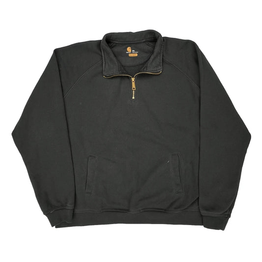 Carhartt 1/4 Zip - 2XL Black Cotton