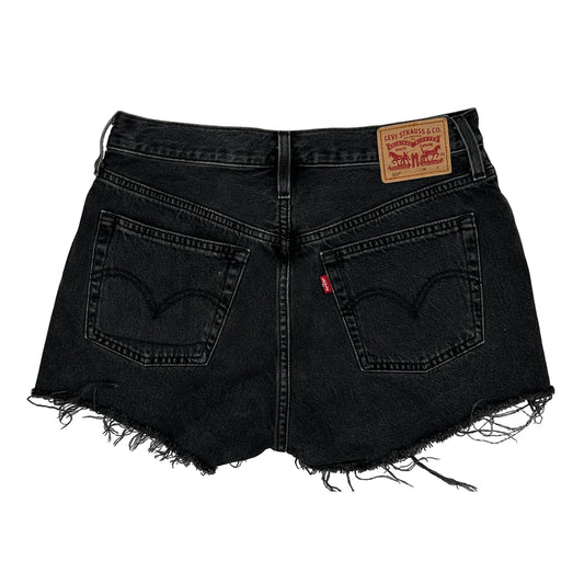 Levis Denim Shorts - 30W UK 10 Black Cotton