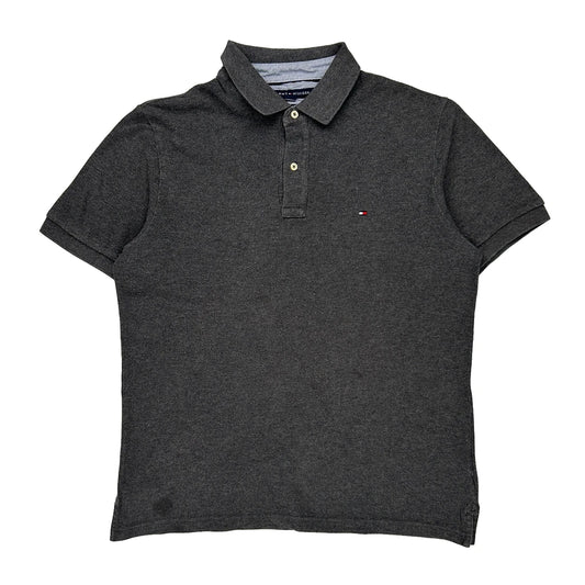 Tommy Hilfiger Polo Shirt - Large Grey Cotton