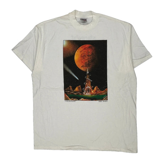 Space Art Oneita Single Stitch T-Shirt - 2XL White Cotton