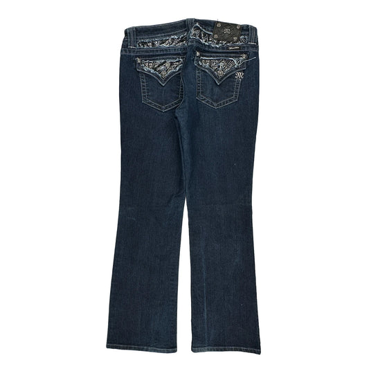 Miss Me Boot Cut Jeans - 34W UK 12 Dark Wash Cotton Blend