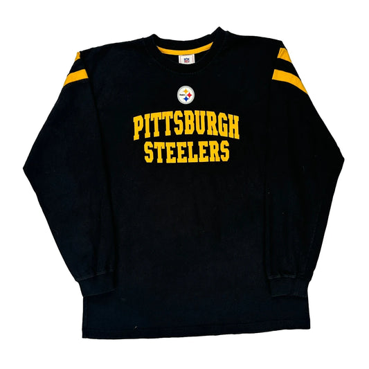 Pittsburgh Steelers Nfl Long Sleeve T-Shirt - Large Black Cotton
