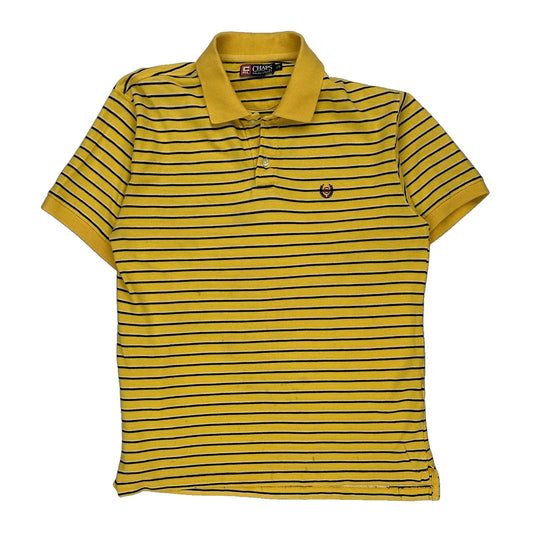 Chaps Ralph Lauren Striped Polo Shirt - Large Yellow Cotton