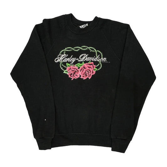 Made In USA Harley Davidson Graphic Sweatshirt - Medium Black Cotton