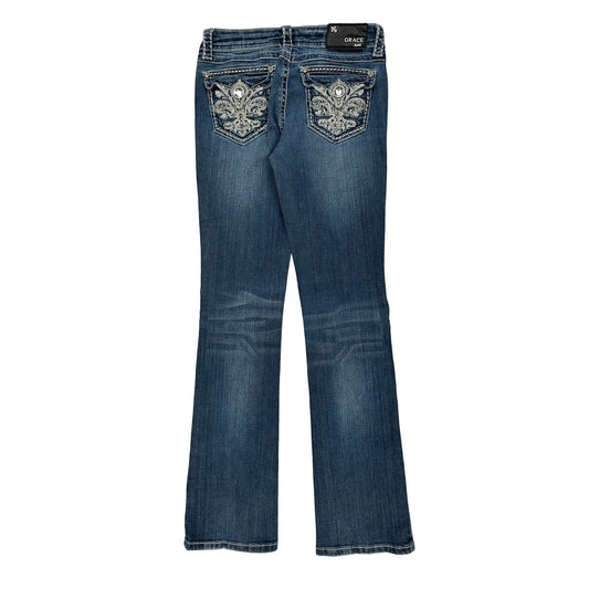 Miss Me Boot Cut Jeans - 27W UK 6 Blue Cotton