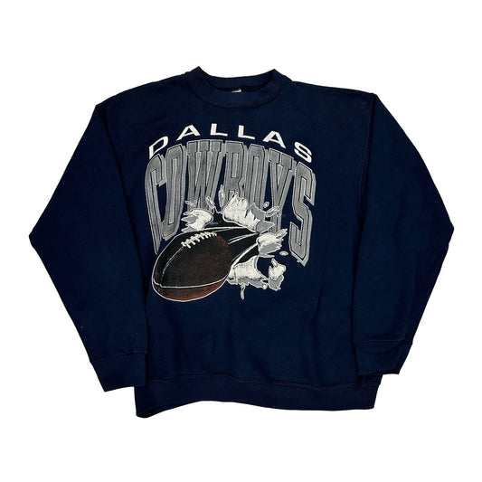 Made In USa Dallas Cowboys Artex Nfl Sweatshirt - Large Navy Cotton Blend