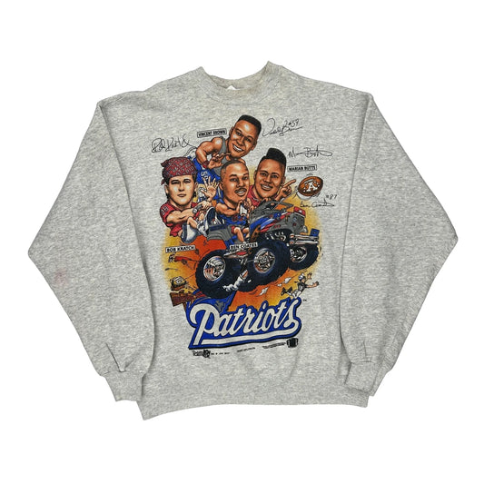 New England Patriots Hanes Nfl Sweatshirt - XL Grey Cotton Blend