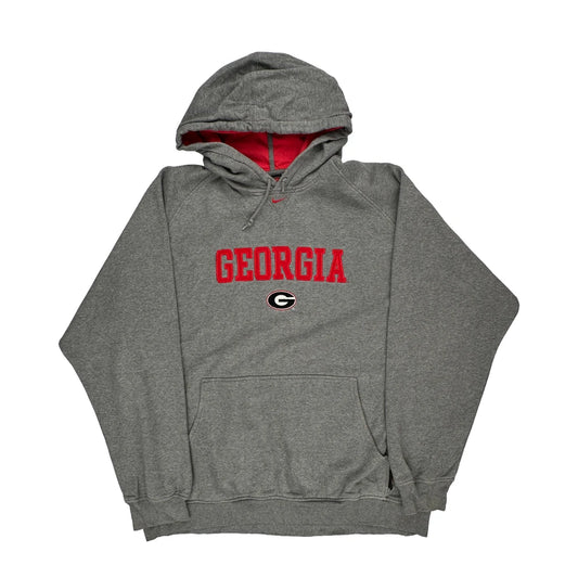 Georgia Nike College Hoodie - XL Grey Cotton Blend