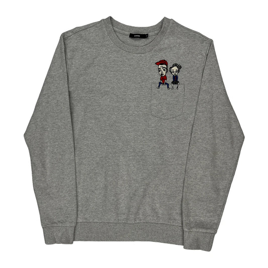 Evisu Graphic Sweatshirt - Medium Grey Cotton