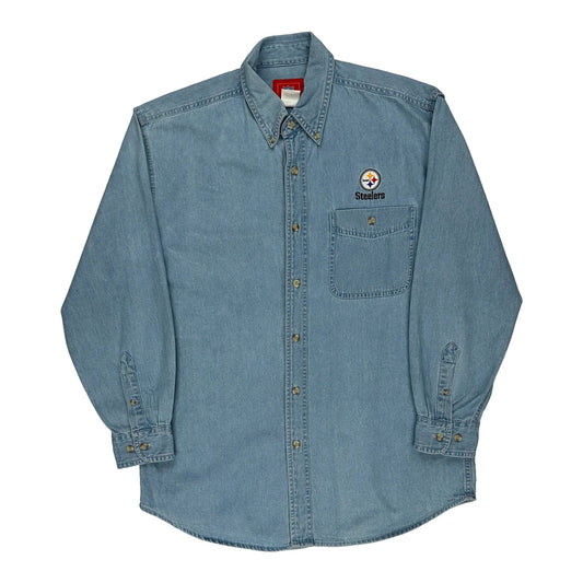 Pittsburgh Steelers Nfl Denim Shirt - Medium Blue Cotton