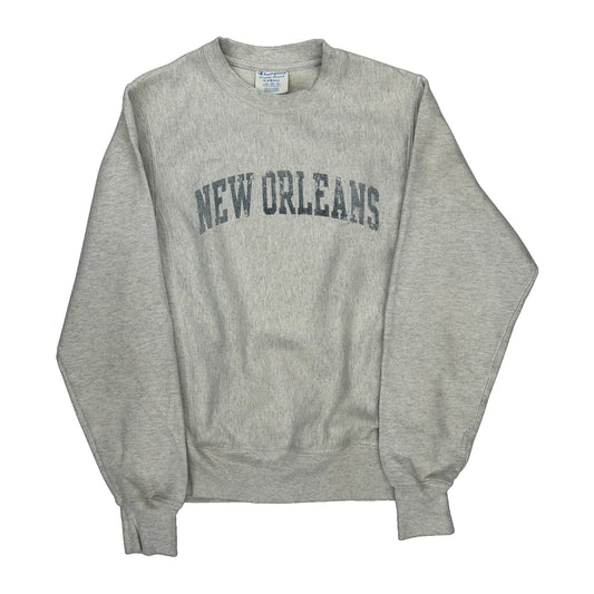Reverse Weave New Orleans Champion College Sweatshirt - XS Grey Cotton Blend