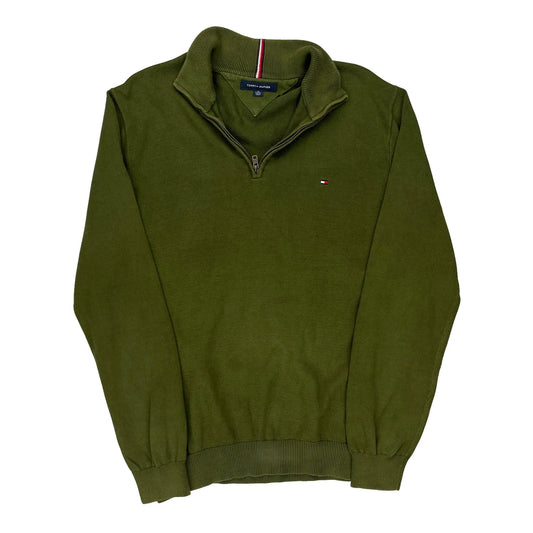 Tommy Hilfiger 1/4 Zip - XL Green Cotton