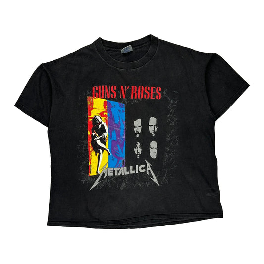 Metallica Guns N Roses Tour 1992 Brockum Single Stitch T-Shirt - XL Black Cotton
