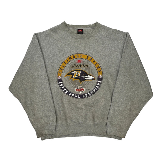 Baltimore Ravens Nike Nfl Sweatshirt - Large Grey Cotton