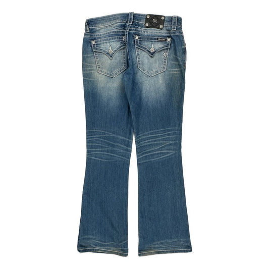Miss Me Boot Cut Jeans - 30W UK 8 Blue Cotton Blend
