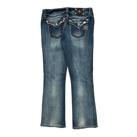 Miss Me Boot Cut Jeans - 31W UK 10 Blue Cotton Blend