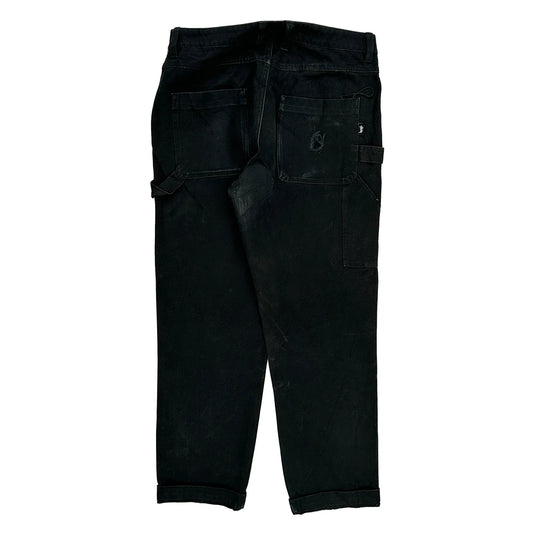 Stussy Double Knee Carpenter Trousers - 30W 28L Black Cotton