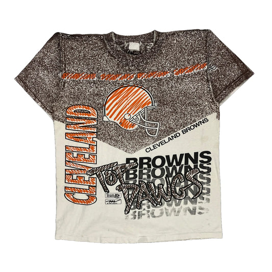 Cleveland Browns Single Stitch Nfl T-Shirt - Large Brown Cotton