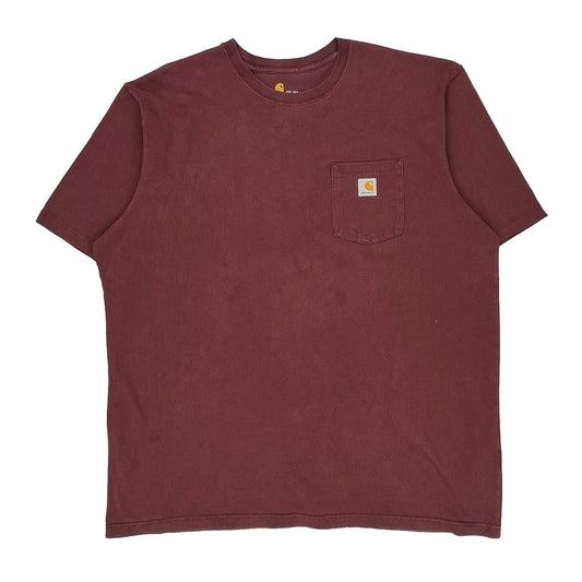 Carhartt Tall T-Shirt - 2XL Burgundy Cotton