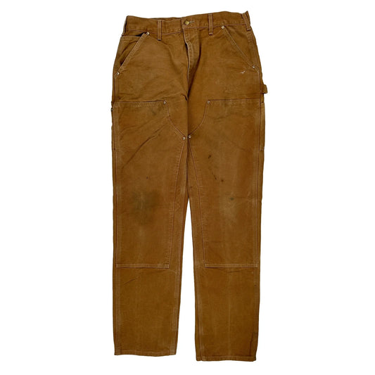 Carhartt Double Knee Carpenter Trousers - 34W 36L Brown Cotton
