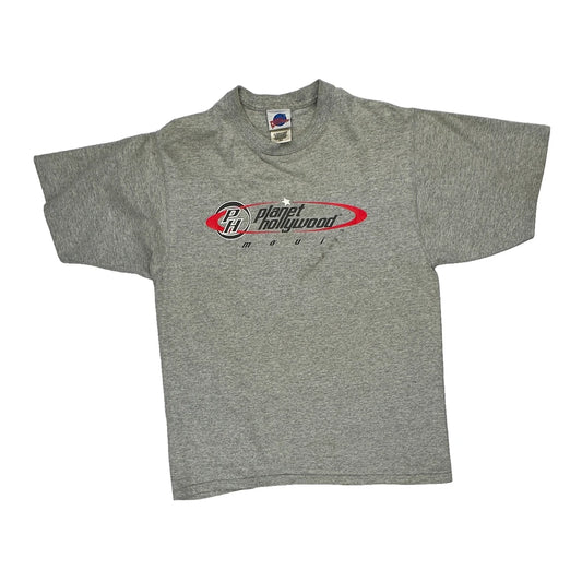 Maui Planet Hollywood Graphic T-Shirt - Medium Grey Cotton Blend