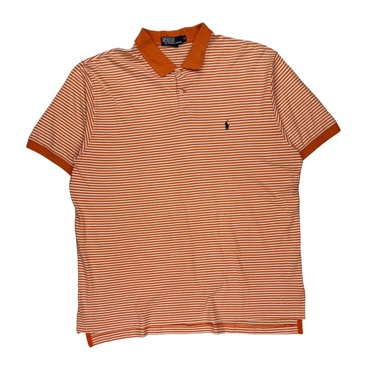 Polo By Ralph Lauren Striped Polo Shirt - XL Orange Cotton