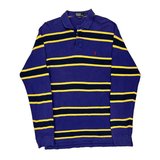 Polo By Ralph Lauren Striped Rugby Shirt - XL Black Cotton