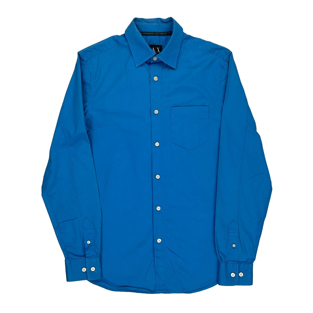 Armani Exchange Blue Cotton Dress Shirt