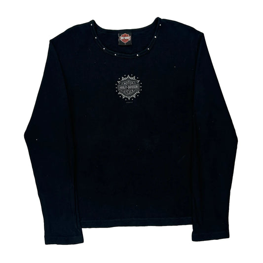 Harley Davidson Long Sleeve T-Shirt - Large Black Cotton