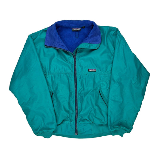 Made In USA Patagonia Reversible Fleece Jacket - Medium Blue Polyester