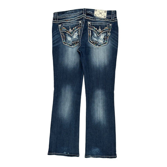 Miss Me Boot Cut Jeans - 34W UK 12 Blue Cotton Blend