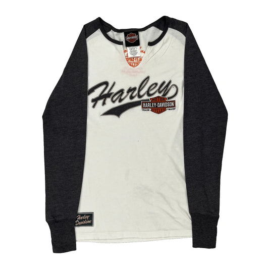 Harley Davidson Long Sleeve T-Shirt - Small White Cotton