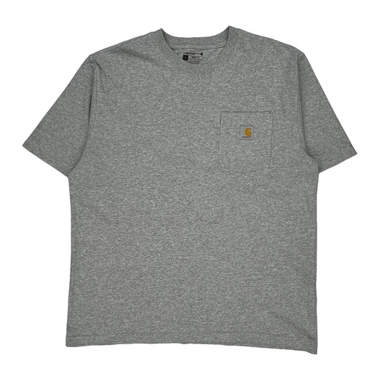 Carhartt T-Shirt - Large Grey Cotton