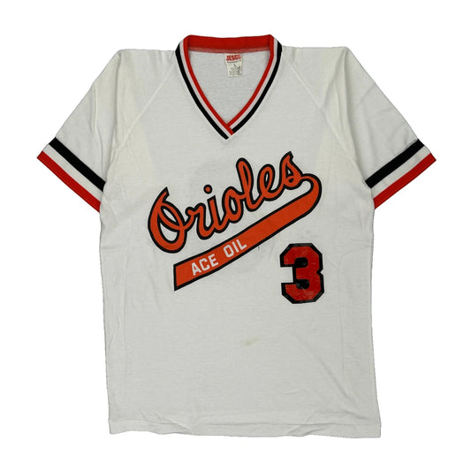 1980s Orioles Jesco Single Stitch Jersey - Large Black Cotton