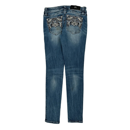 Miss Me Skinny Jeans - 27W UK 6 Blue Cotton Blend