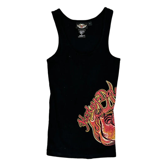 Harley Davidson Graphic Vest - Small Black Cotton