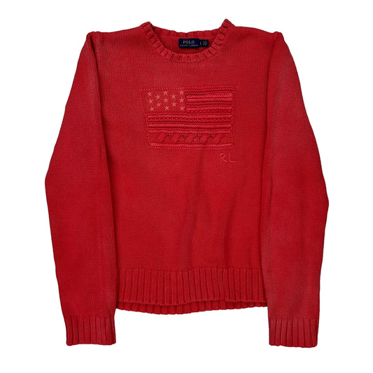 Polo By Ralph Lauren Jumper - Large Red Cotton