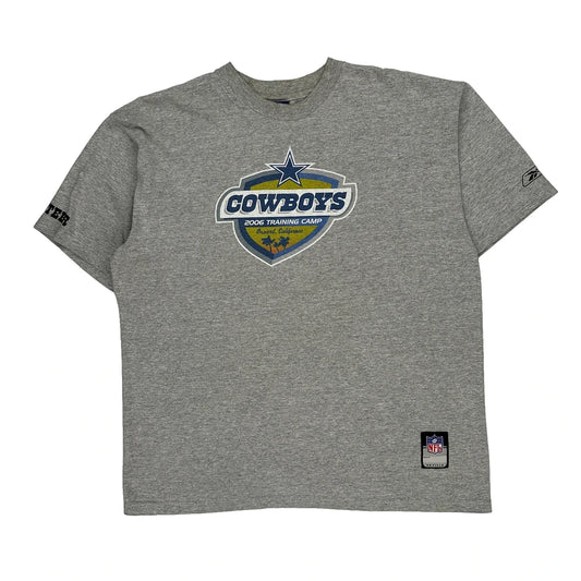Dallas Cowboys Reebok Nfl T-Shirt - Large Grey Cotton